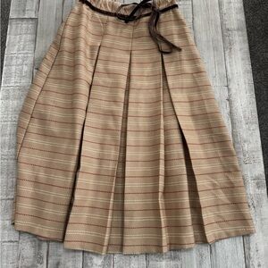 Elegant Women’s Tan and Ref Striped Skirt